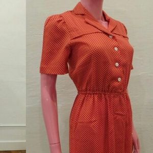 Vintage red polka dot dress